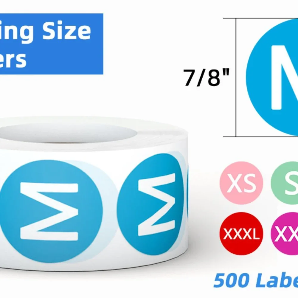 NWT 3500 Color-Coded Clothing Stickers 7/8